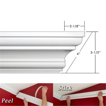 Ez A Peel 4 in. Easy Crown Molding - 17 ft. x 17 ft. EZ307592